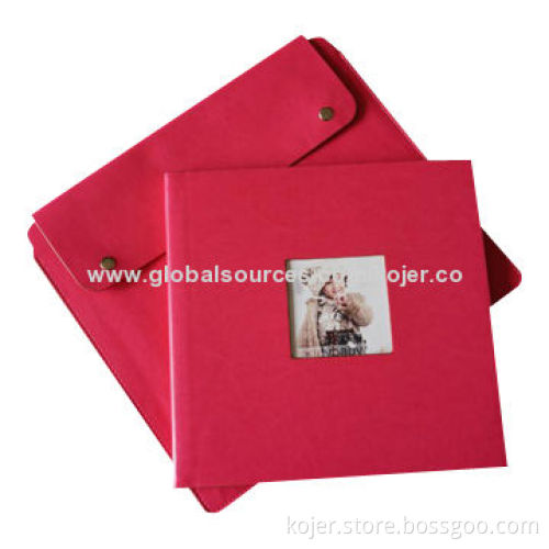 High-rank Fashionable PU Leather Photo Album Covers with Matching Bag, Various Colors Available